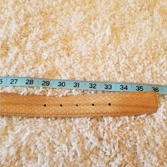 Vintage Laura Gayle Ivory Snakeskin Belt  Medium - Picture 9 of 9